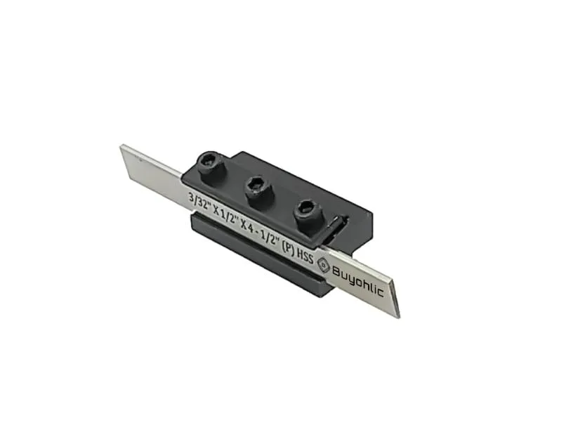 T-Parting Cut off Holder with Blade for Lathe Machine Tools ((Blade-3/32''x 1/2'' x41/2''(10mm Shank))